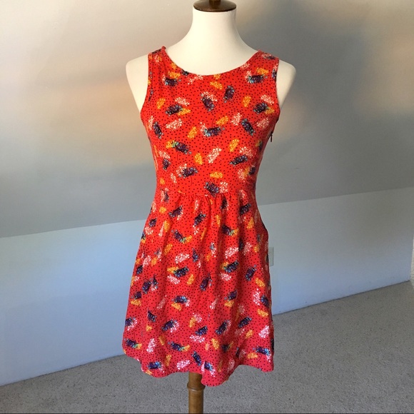Coral Dandelion and Bow Tied Fit and Flare Mini delias - Picture 3 of 10